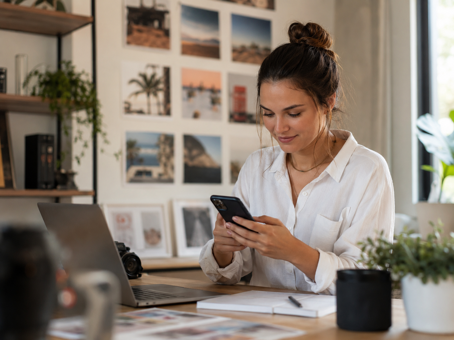 Person creating content for Instagram engagement